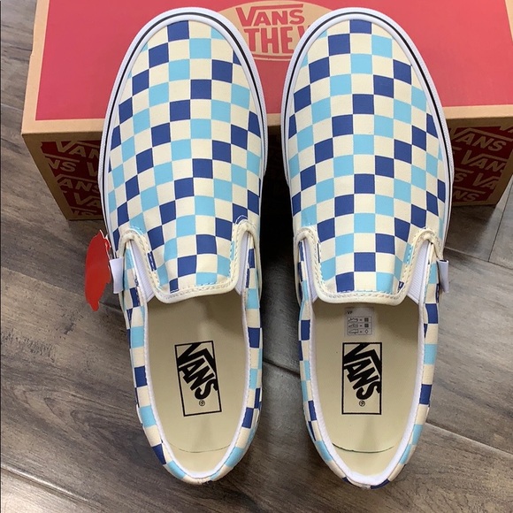 •Vans Classic Slip-On Checkerboard Blue Topaz wmns - Picture 14 of 16